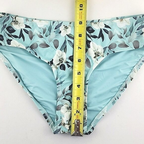 NIPTUCK SWIM Women's Baby Blue White Floral Print Bikini Bottom Size 4 - Picture 11 of 11